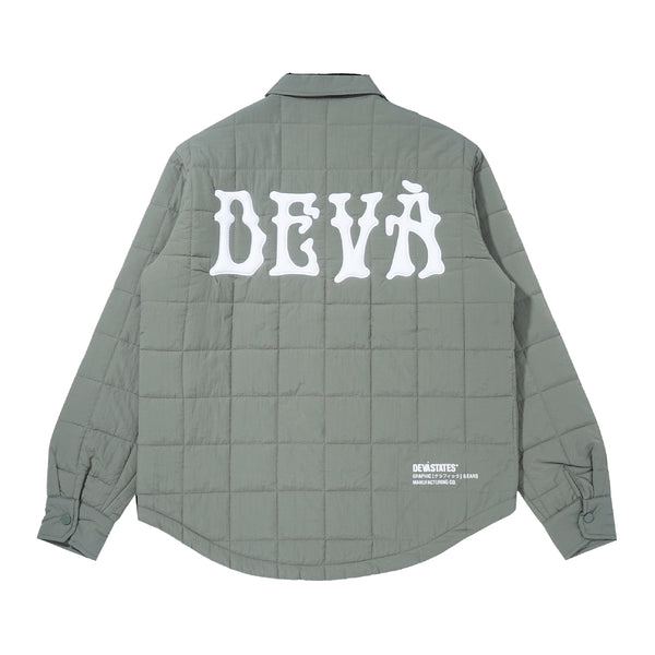 Bones Quilted Fatigue Shirt - Olive Green