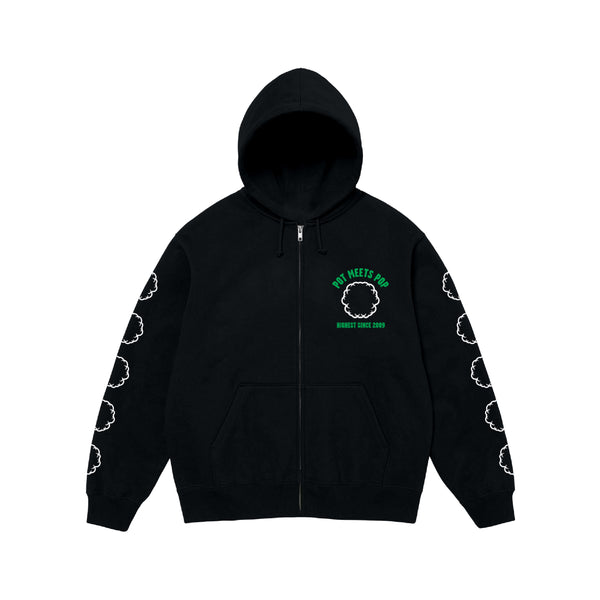 Smoke Logo Zip Hoodie - Black
