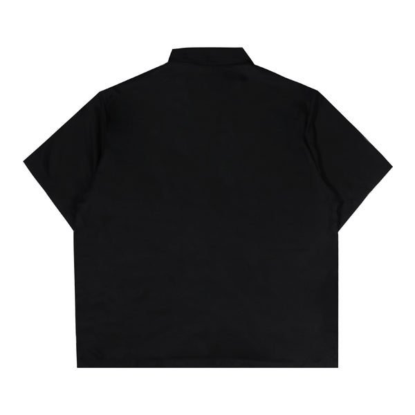 Orbis Script Open Collar Shirt - Black