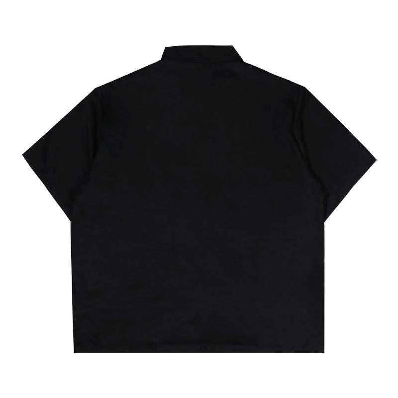 Orbis Script Open Collar Shirt - Black
