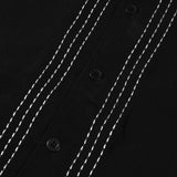 Orbis Script Open Collar Shirt - Black