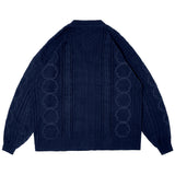 Herb Cable Knit Cardigan - Navy