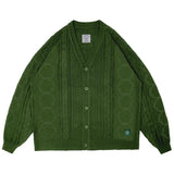 Herb Cable Knit Cardigan - Green