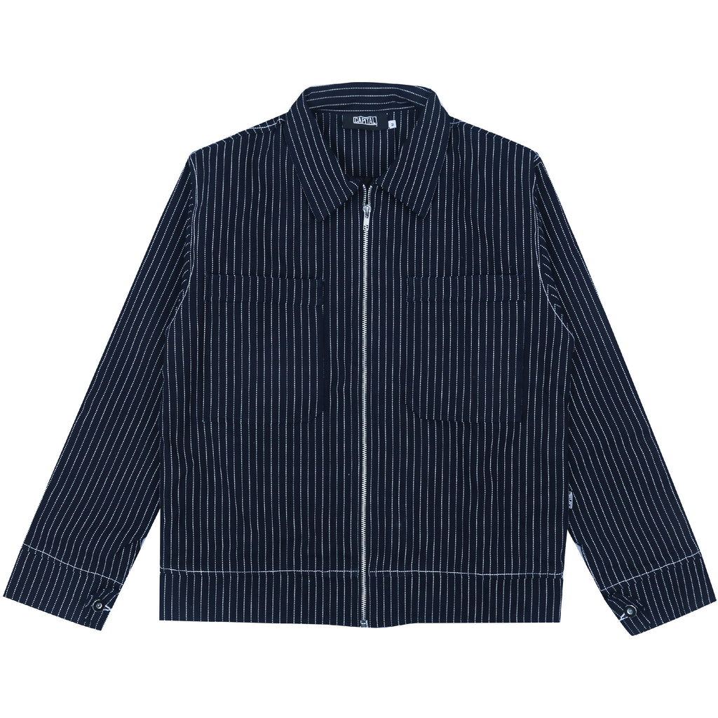 Wabash Stripe Work Jacket - Dark Blue – Orbis
