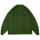 Herb Cable Knit Cardigan - Green