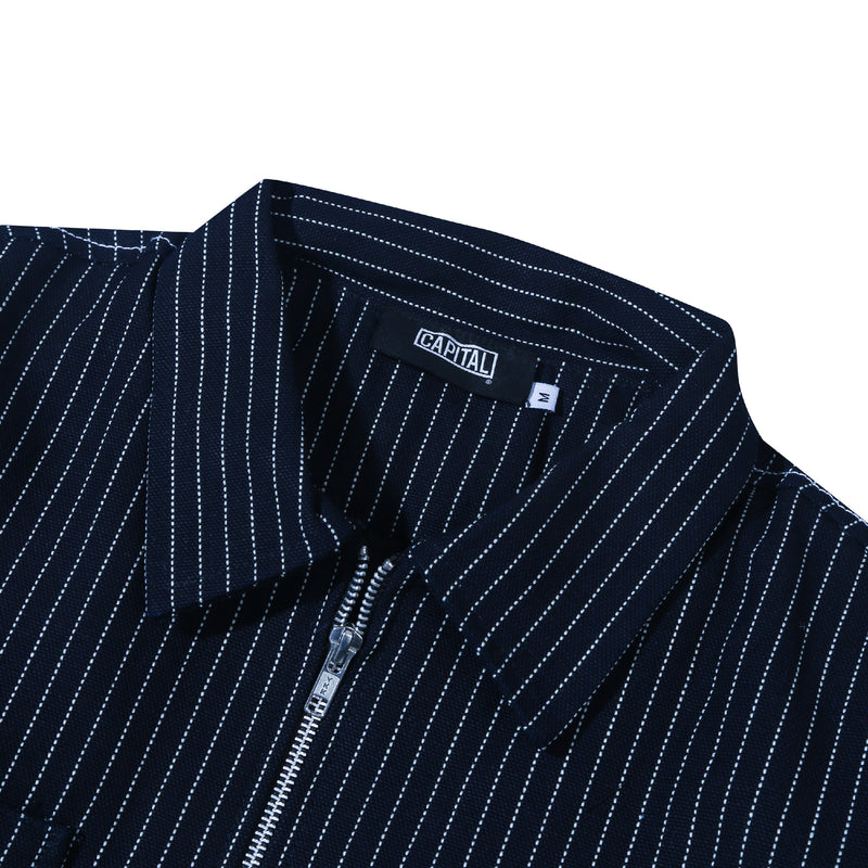 Wabash Stripe Work Jacket - Dark Blue – Orbis