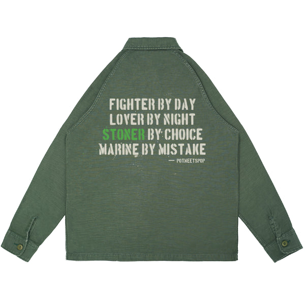 Fatty Fatigue Shirt Reverse Satin - Washed Olive