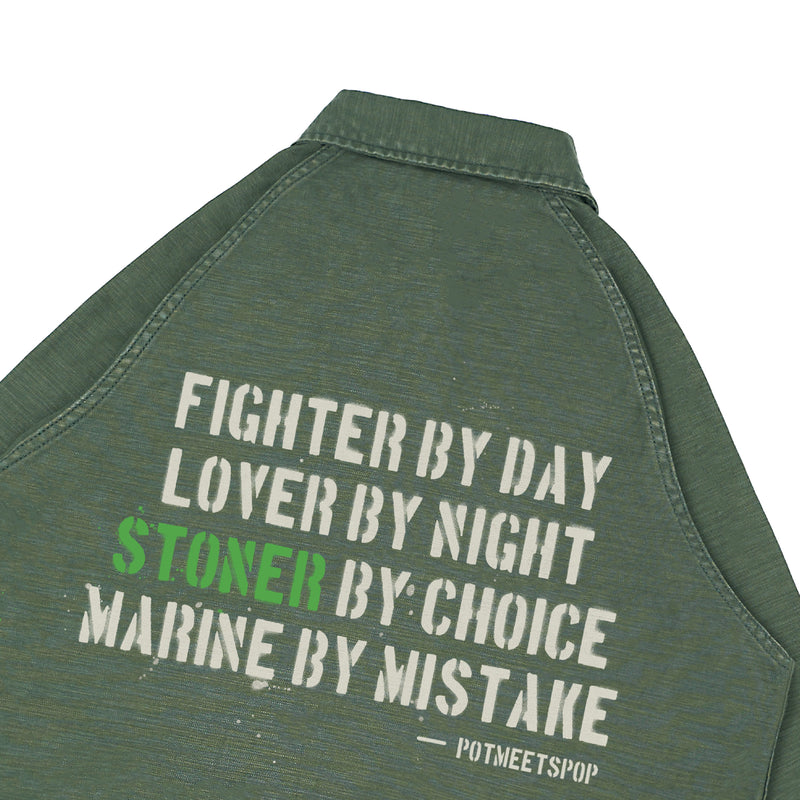 Fatty Fatigue Shirt Reverse Satin - Washed Olive
