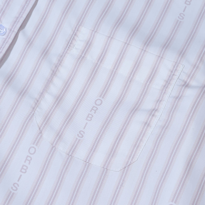 Orbis Stripes Shirt Logo - Brown