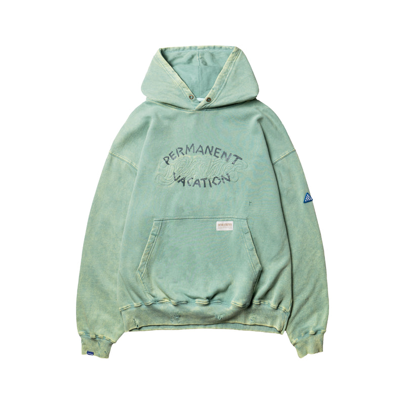 Permanent Distressed Hoodie - Washed Green