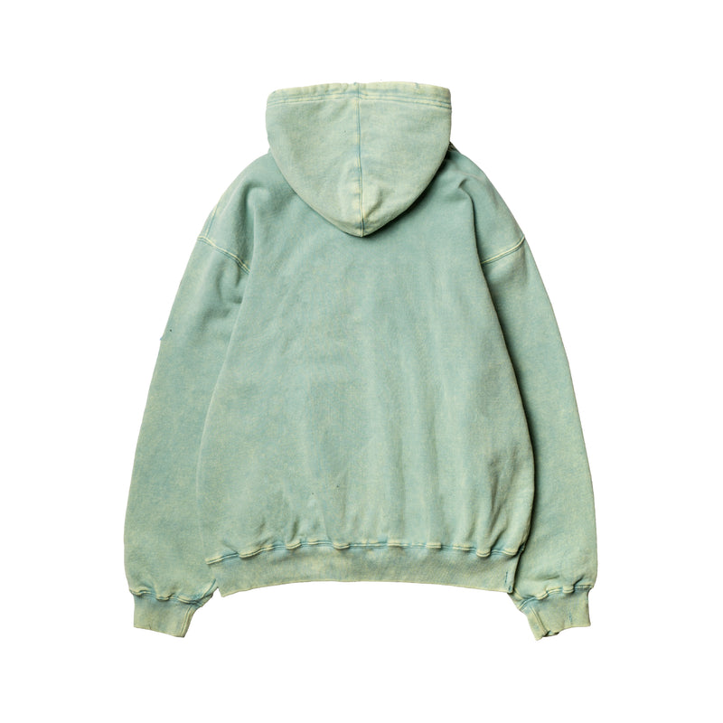 Permanent Distressed Hoodie - Washed Green
