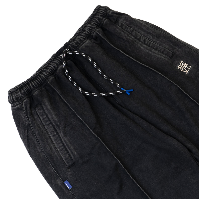 Midtown Faded Terry Trackpants - Washed Black