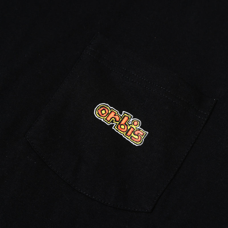 Orbis Layered Mix Waffle T-Shirt - Black