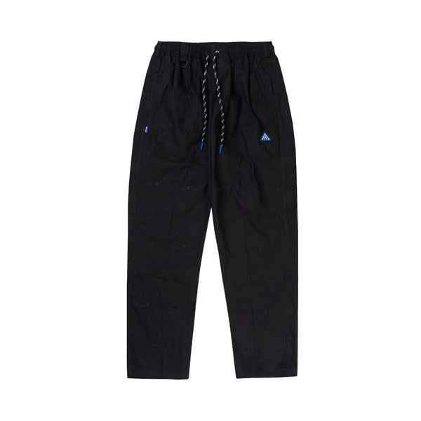Pins Embroidered Easy Pants - Black