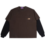 Orbis Layered Mix Waffle T-Shirt - Brown