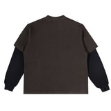 Orbis Layered Mix Waffle T-Shirt - Brown