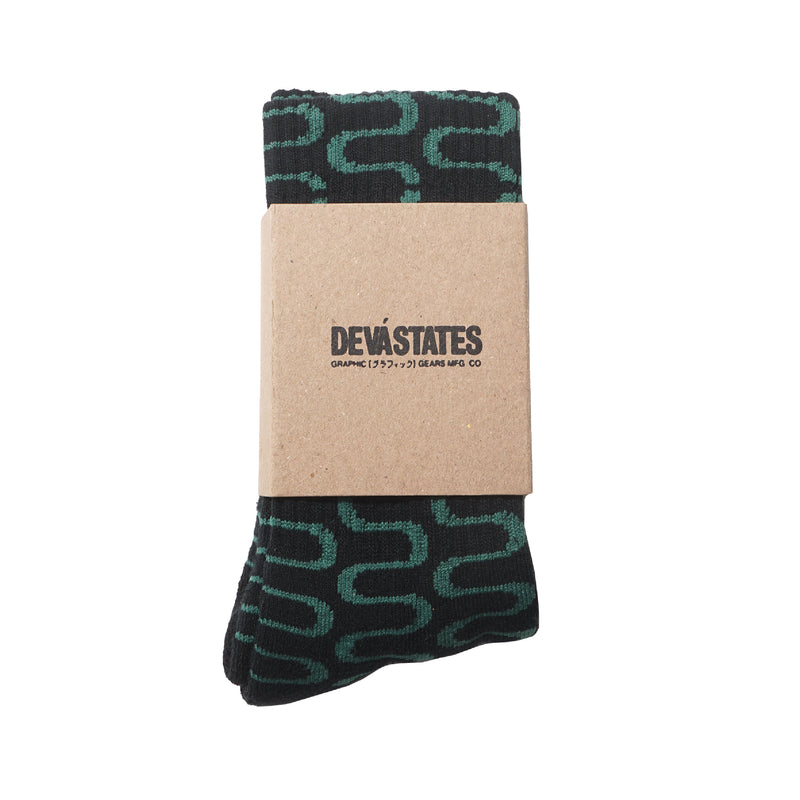 Prints Basic Socks - Black/Green