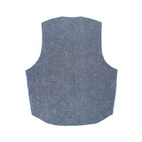 Herrer Vest Reversible Distress Print Canvas - Blue