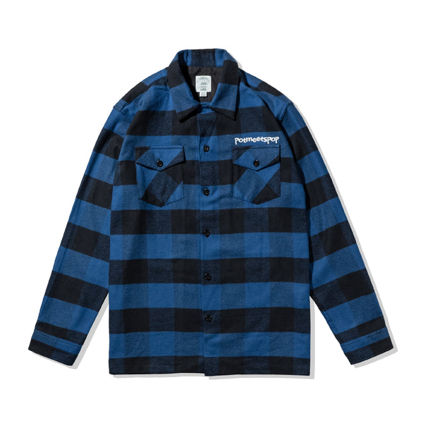 Stash Flannel Loop Collar Shirt - Navy
