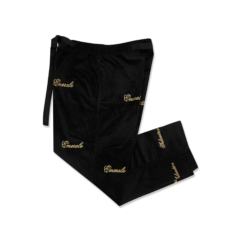 Embordier Corduroy Reversible Long Pants - Black