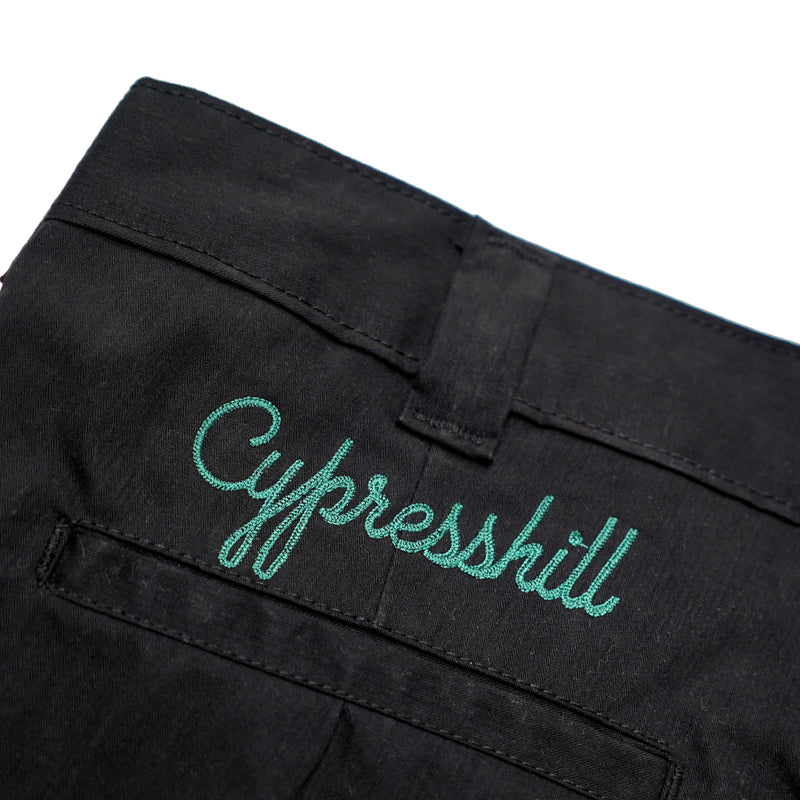 Pot Meets Pop x Cypress Hill - Skull & Compass Work Pants Black