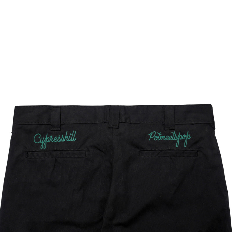 Pot Meets Pop x Cypress Hill - Skull & Compass Work Pants Black