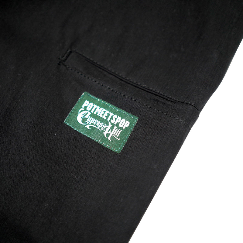 Pot Meets Pop x Cypress Hill - Skull & Compass Work Pants Black