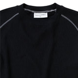 Raglan Waffle Crewneck - Black