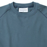Raglan Waffle Crewneck - Blue