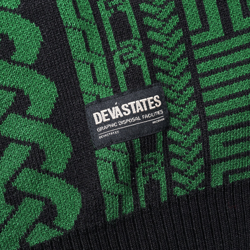 Links Jacquard Knit Sweater - Green