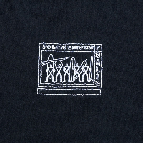 Anak Surf Bali Embroidery T-Shirt - Black