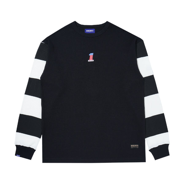 Genesis Waffle Knitted Sweater - Black/White