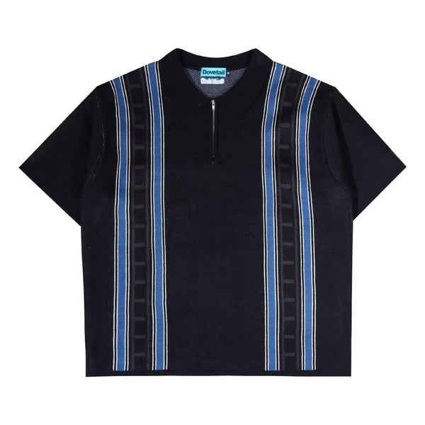 Polo Knit Half Zip - Blue