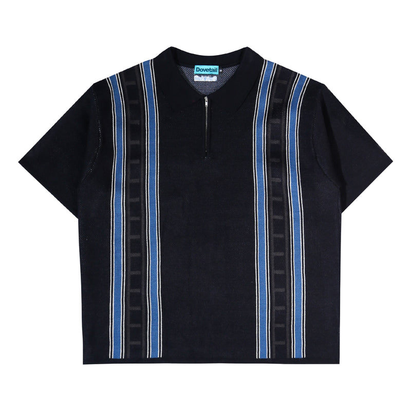 Polo Knit Half Zip - Blue