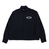 Distorted Oval Logo Windbreaker - Black