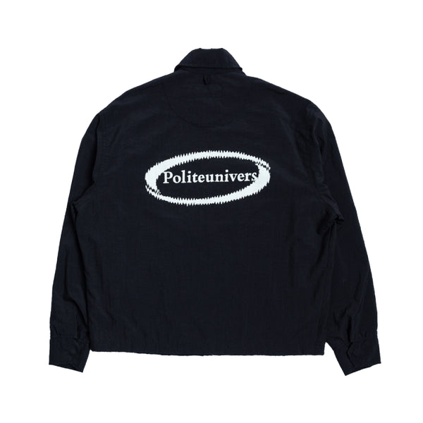 Distorted Oval Logo Windbreaker - Black