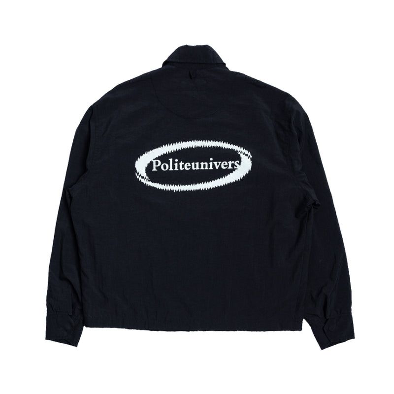 Distorted Oval Logo Windbreaker - Black
