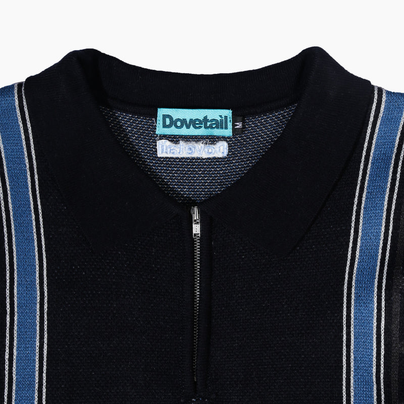 Polo Knit Half Zip - Blue