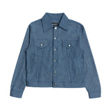 Herringbone Trucker Jacket - Blue Denim