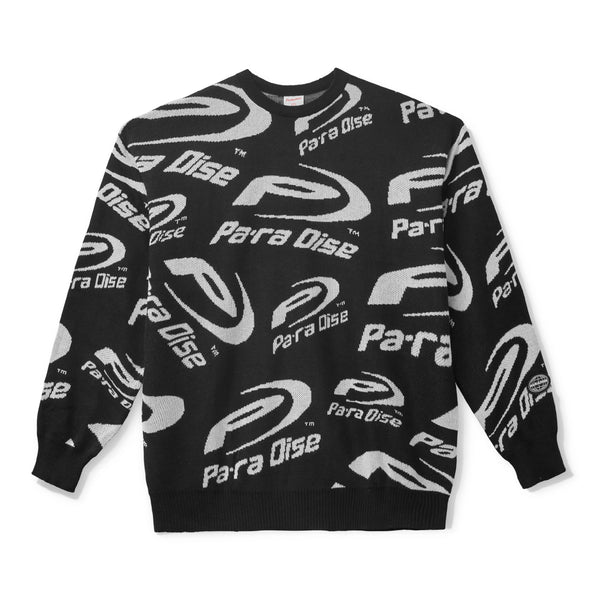 Blur Ray Knit Sweatshirt- Black