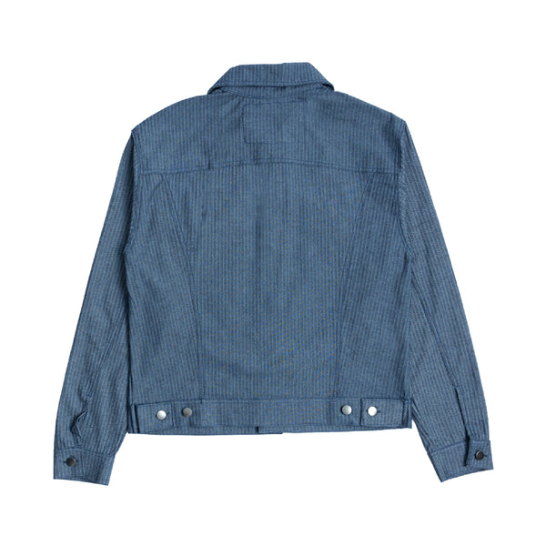 Herringbone Trucker Jacket - Blue Denim