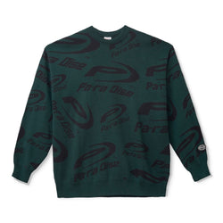 Blur Ray Knit Sweatshirt- Dark Green
