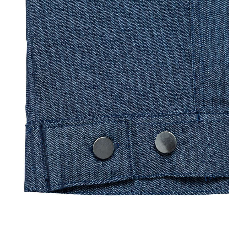 Herringbone Trucker Jacket - Blue Denim