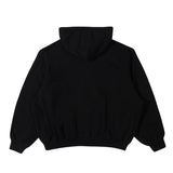 Round Logo Zip Hoodie - Black