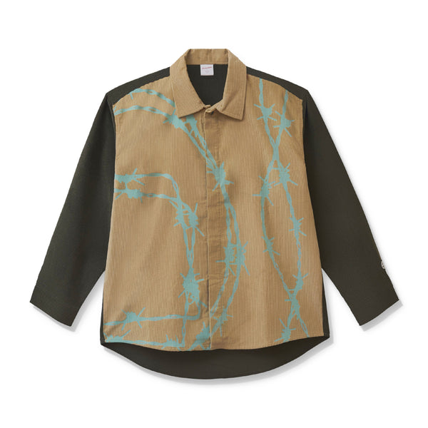 Wire Shirt - Sand / Neon Green