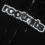 Round Logo Zip Hoodie - Black