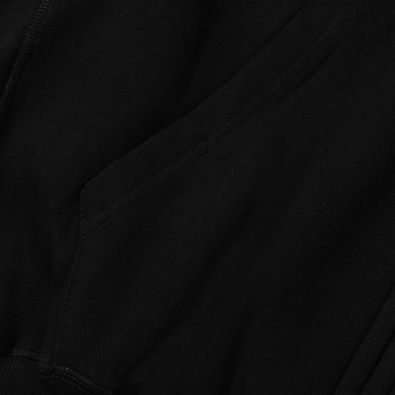 Round Logo Zip Hoodie - Black