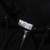 Round Logo Zip Hoodie - Black