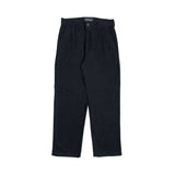 Double Pleated Twill Pants - Black