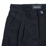Double Pleated Twill Pants - Black